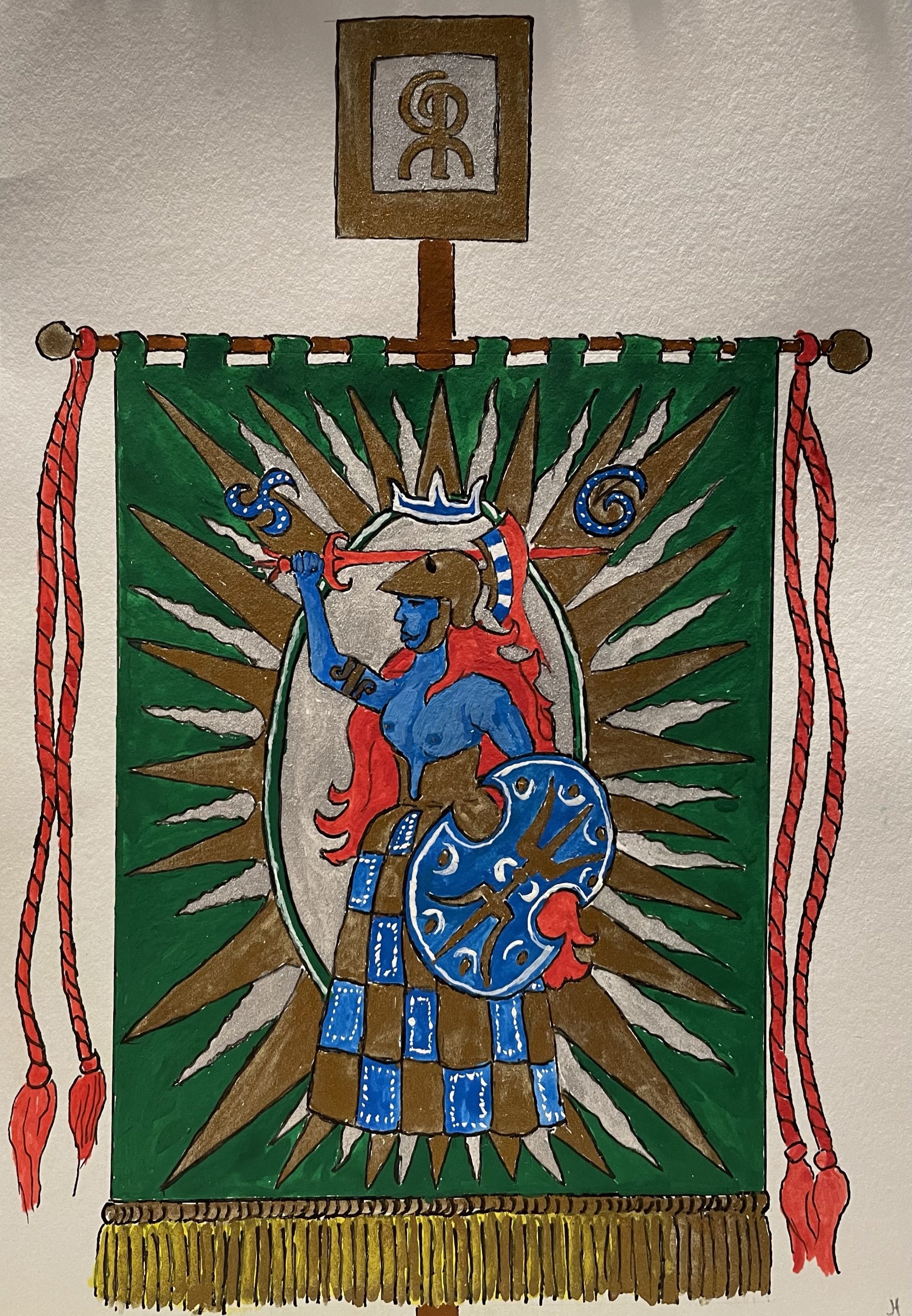 Banner with Vingan on green background
